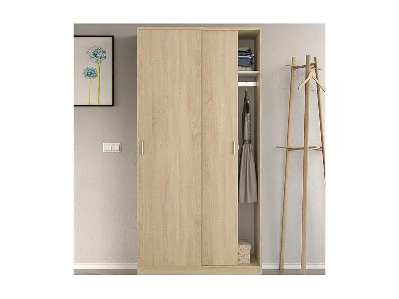 Armario ropero puertas correderas roble canadian. 200cm(alto). 100cm(ancho). 50cm(fondo).