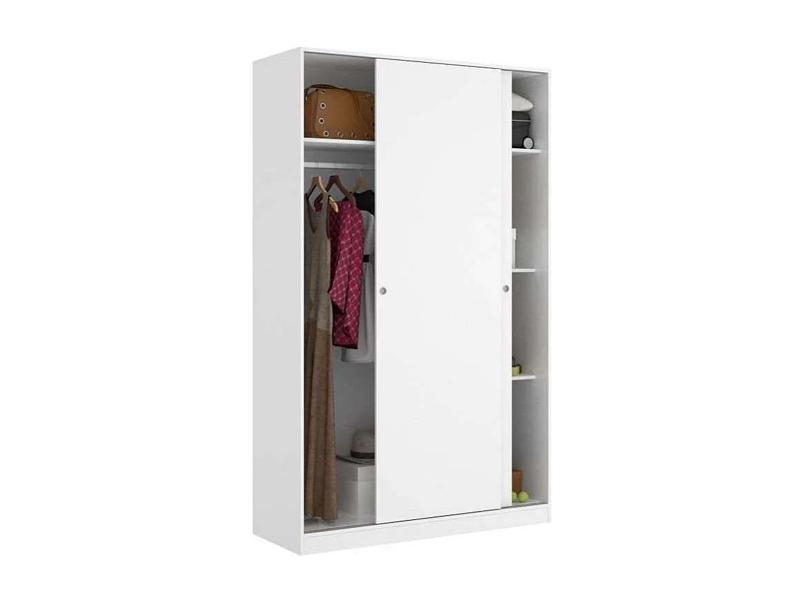 Armario puertas correderas Lupión en blanco brillo 204 cm(alto)120 cm(ancho)50 cm(largo)