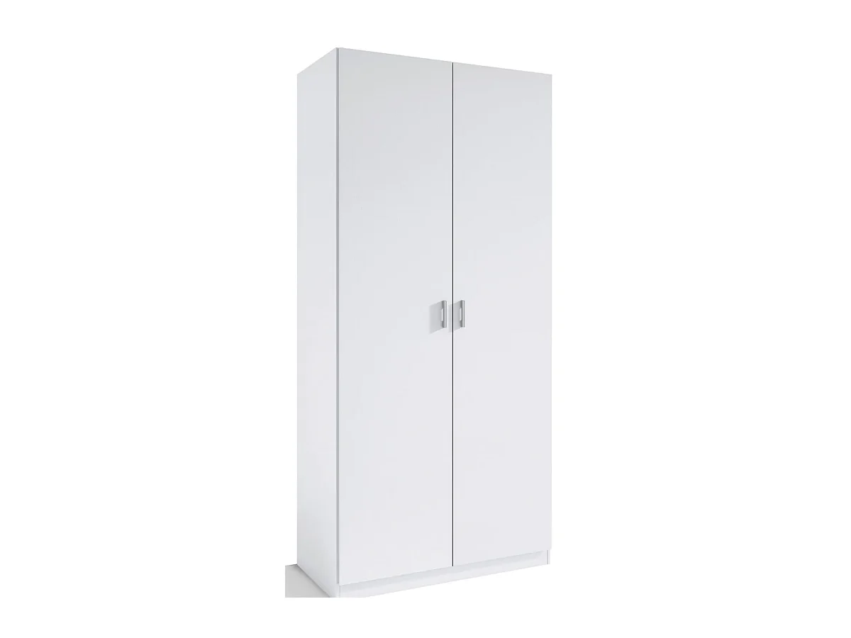 Armario 2 puertas abatibles acabado blanco 180 cm(alto)80 cm(ancho)50 cm(fondo)