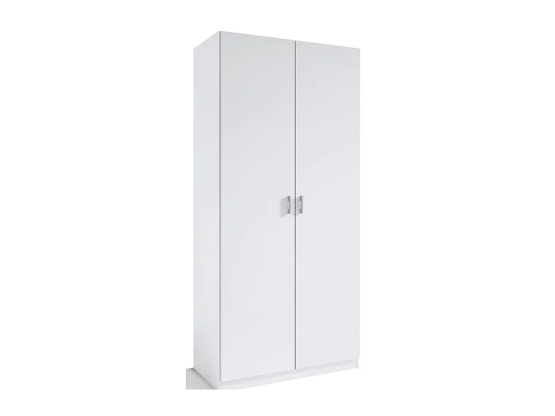 Armario 2 puertas abatibles acabado blanco 180 cm(alto)80 cm(ancho)50 cm(fondo)