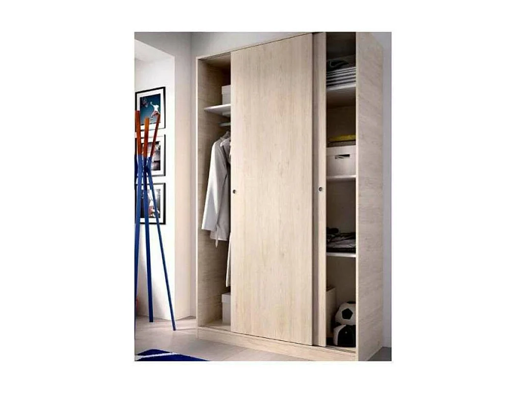 Armario puertas correderas Lupión en roble natural. 204 cm(alto)120 cm(ancho)50 cm(largo)