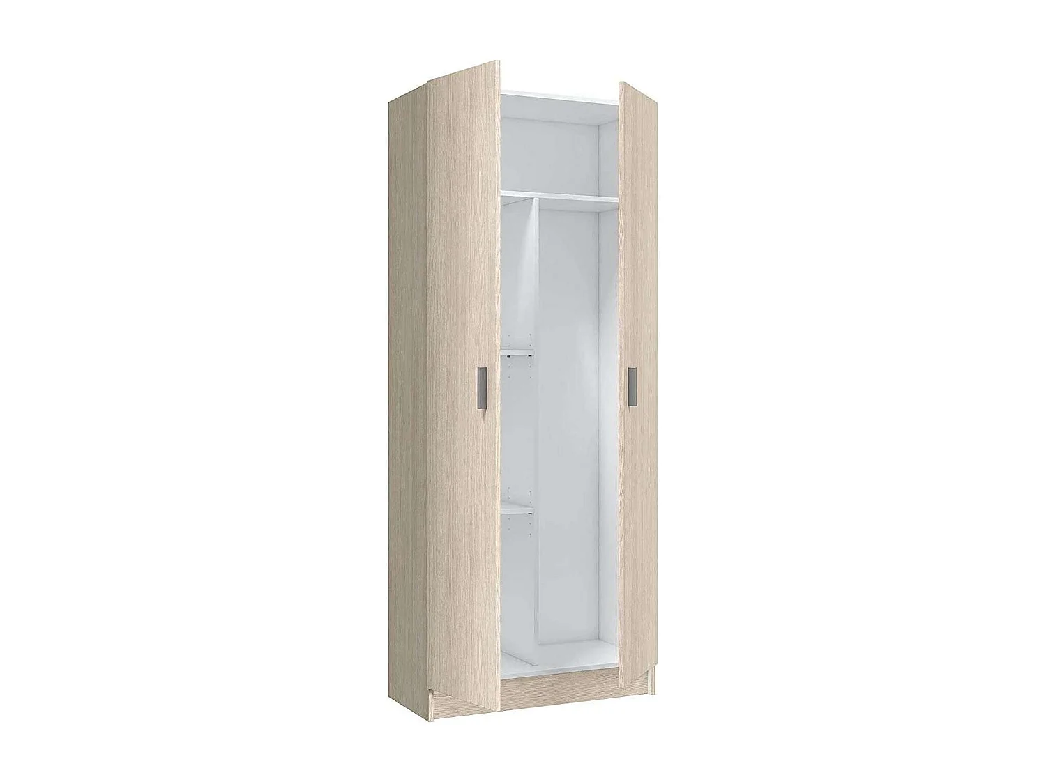 Armario escobero Milan en color roble  de 2 puertas 73 cm(ancho) 180 cm(altura) 37 cm(fond
