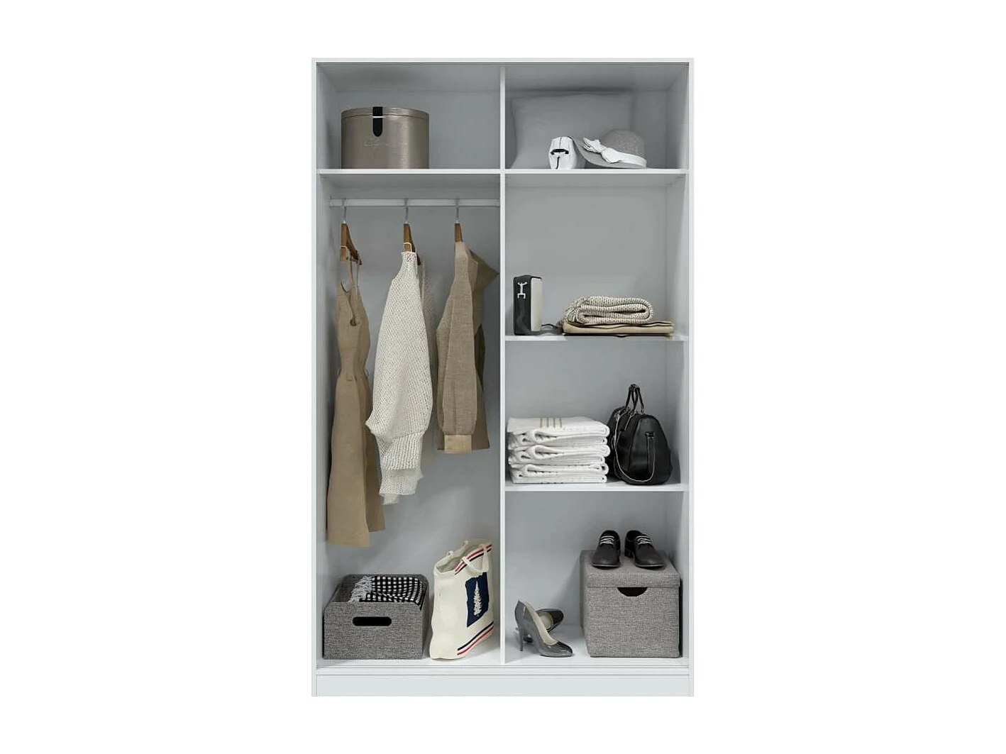 Armario ropero Alba puertas correderas acabado blanco 200 cm(alto)120 cm(ancho)50 cm(largo