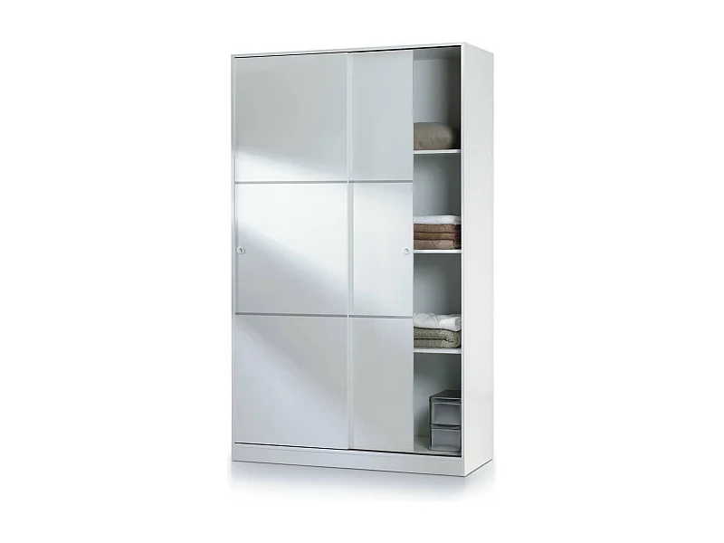 Armario ropero Alba puertas correderas acabado blanco 200 cm(alto)120 cm(ancho)50 cm(largo