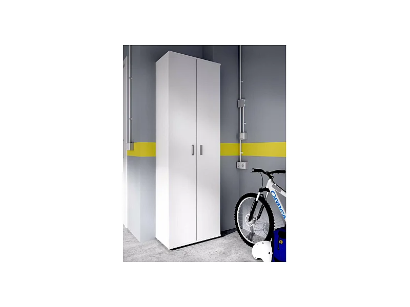 Armario multiusos Diego acabado blanco 2 puertas 3 estantes, 61 cm(ancho) 190 cm(altura) 3