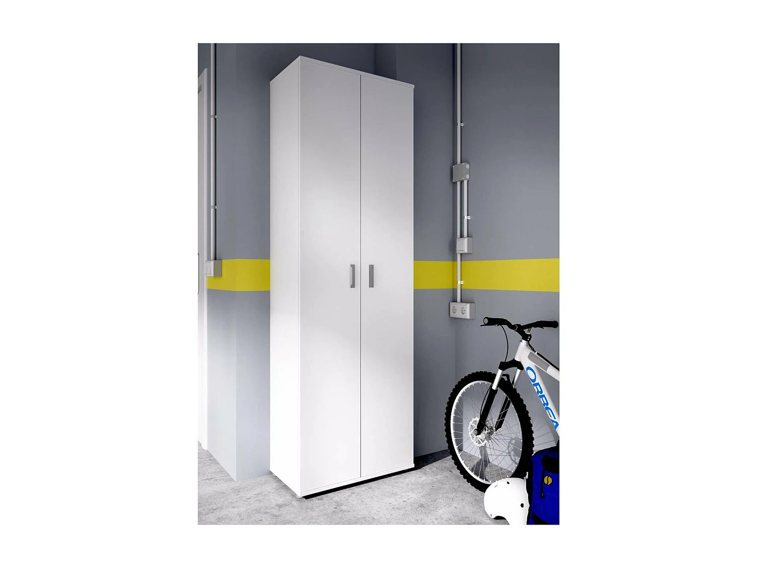 Armario multiusos Diego acabado blanco 2 puertas 3 estantes, 61 cm(ancho) 190 cm(altura) 3