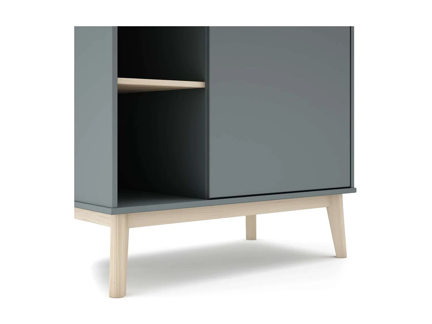 Armario 1 puerta 5 huecos DYLAN acabado verde kaki/cera blanca, 90cm(Ancho) 52cm(Fondo) 18