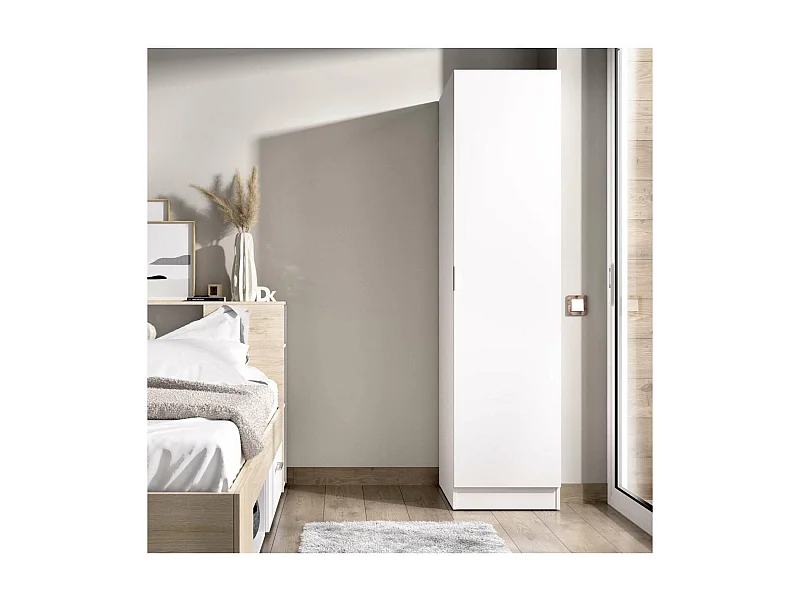 Armario ropero 1 puerta Jaen en acabado Blanco 40.5 cm(ancho) 184 cm(altura) 52 cm(fondo)