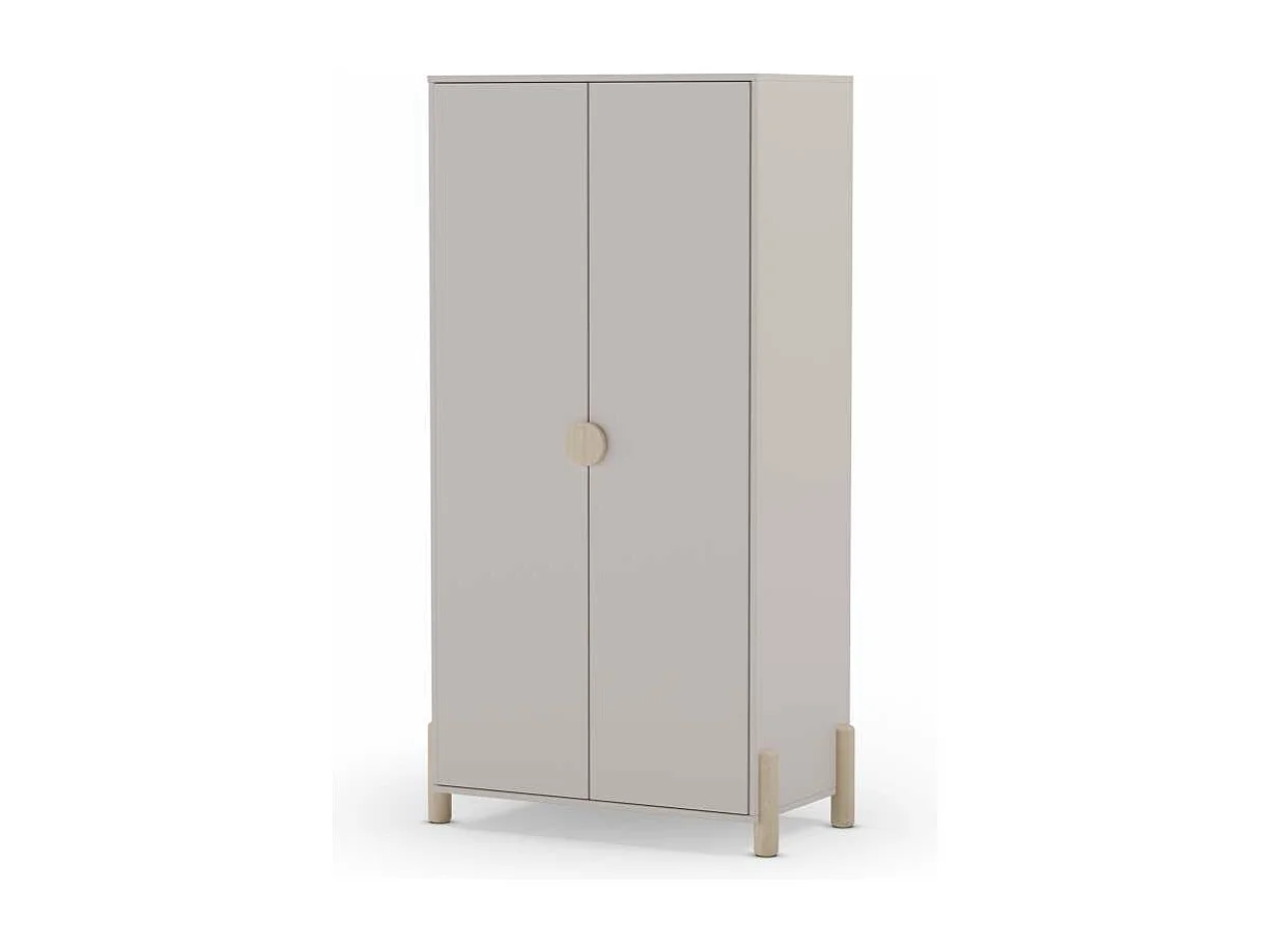 Armario 2 puertas abatible Emma acabado crema/cera blanca, 92.8cm(Ancho) 45cm(Fondo) 180cm