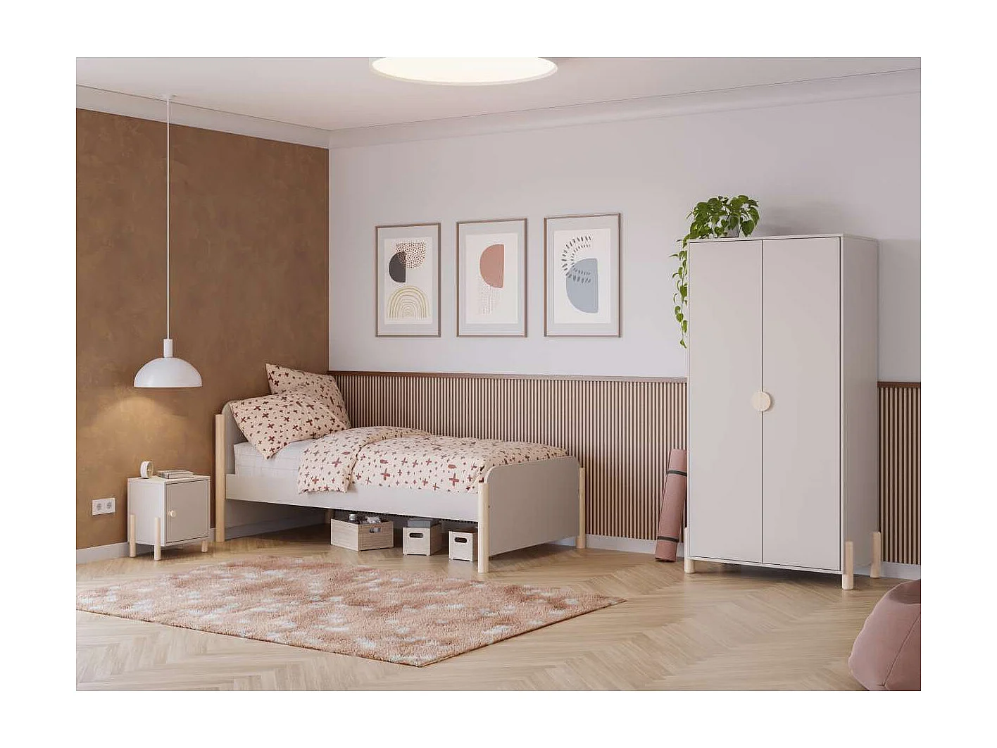 Armario 2 puertas abatible Emma acabado crema/cera blanca, 92.8cm(Ancho) 45cm(Fondo) 180cm