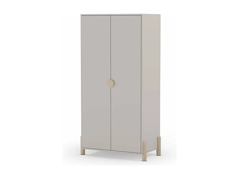 Armario 2 puertas abatible Emma acabado crema/cera blanca, 92.8cm(Ancho) 45cm(Fondo) 180cm