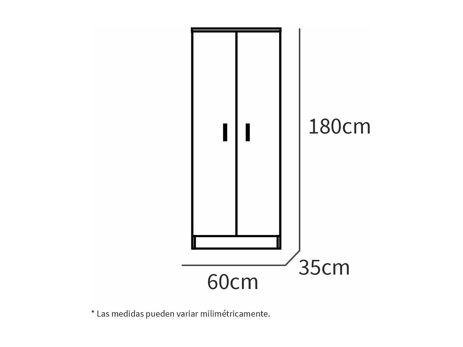 Armario multiusos Carles con 3 estantes acabado roble cambrian, 180cm(alto) 60cm(ancho) 35