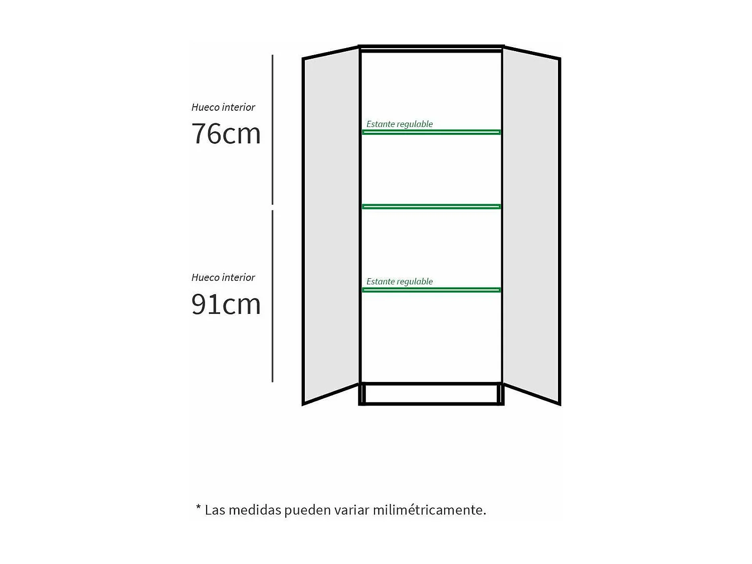 Armario multiusos Carles con 3 estantes acabado roble cambrian, 180cm(alto) 60cm(ancho) 35