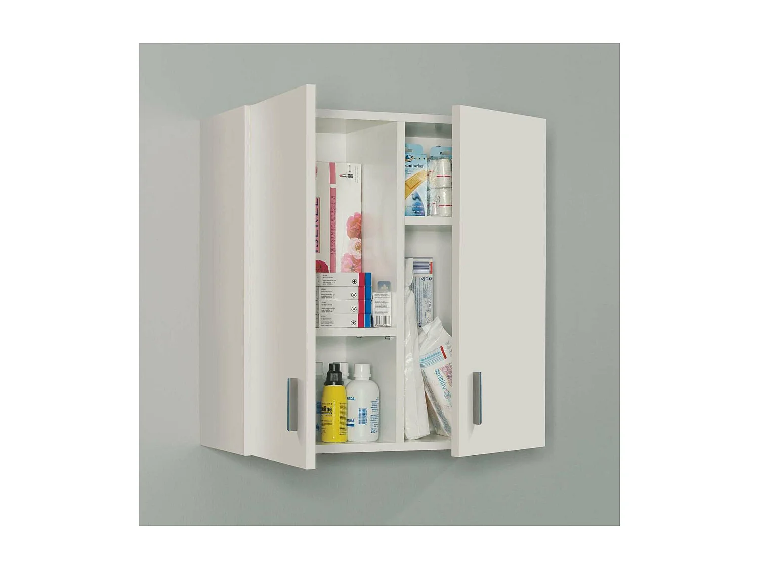 Armario multiusos para colgar en acabado blanco Milan. 59 cm(ancho) 60 cm(altura) 26.5 cm(