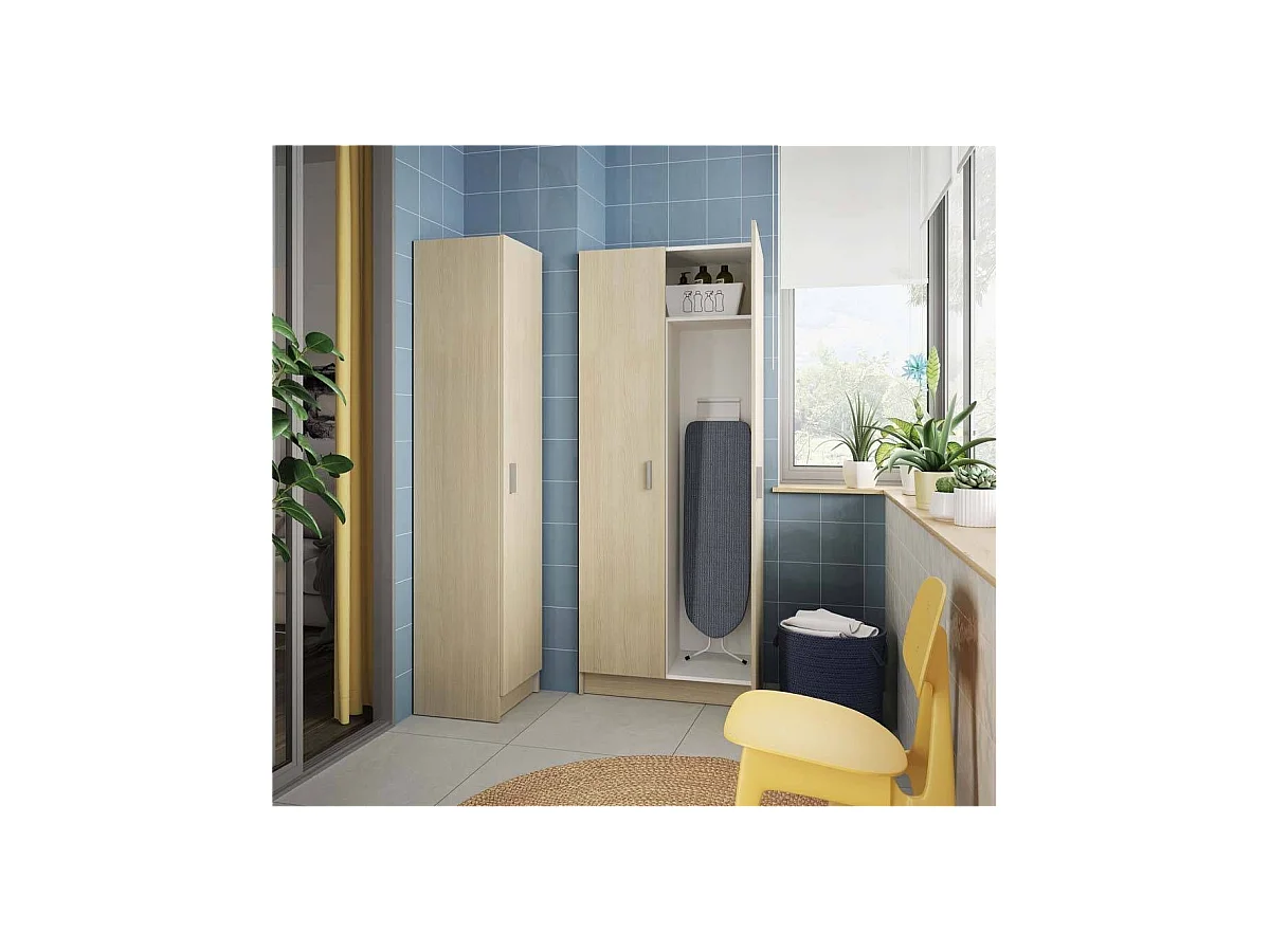 Armario multiusos Milan en roble, 37.2 cm(ancho) 180 cm(altura) 37 cm(fondo)