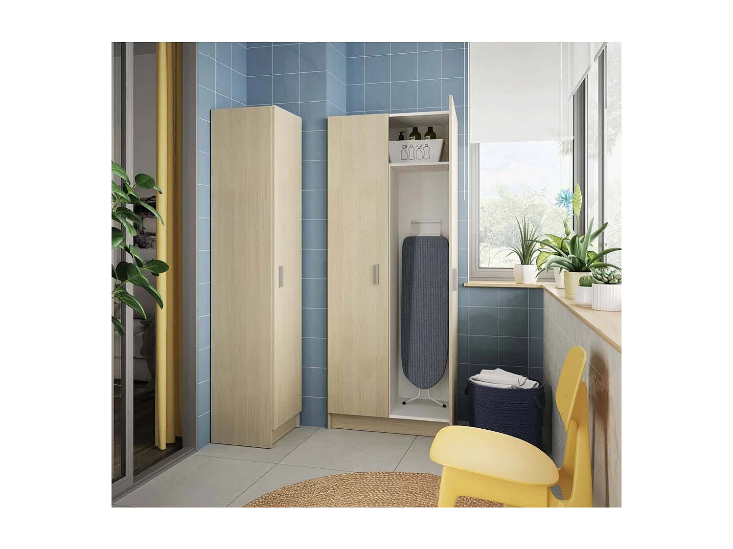 Armario multiusos Milan en roble, 37.2 cm(ancho) 180 cm(altura) 37 cm(fondo)