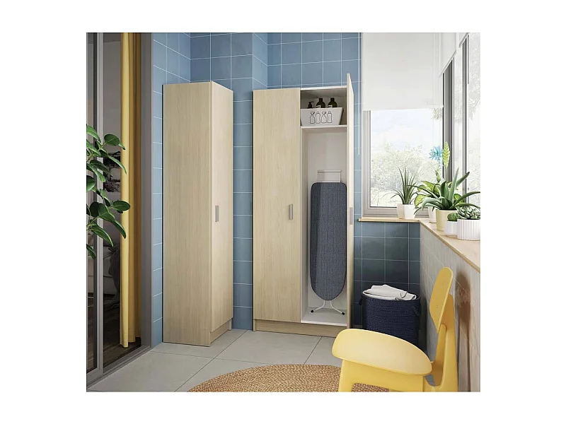 Armario multiusos Milan en roble, 37.2 cm(ancho) 180 cm(altura) 37 cm(fondo)