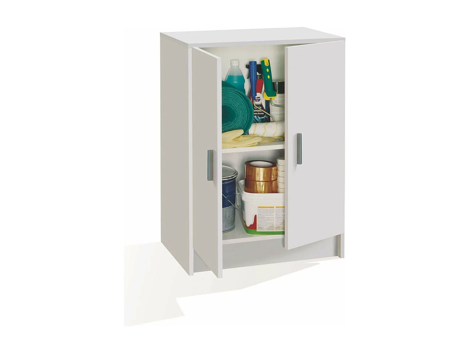 Armario multiusos bajo Milán en acabado blanco. 59 cm(ancho) 80 cm(altura) 37 cm(fondo)