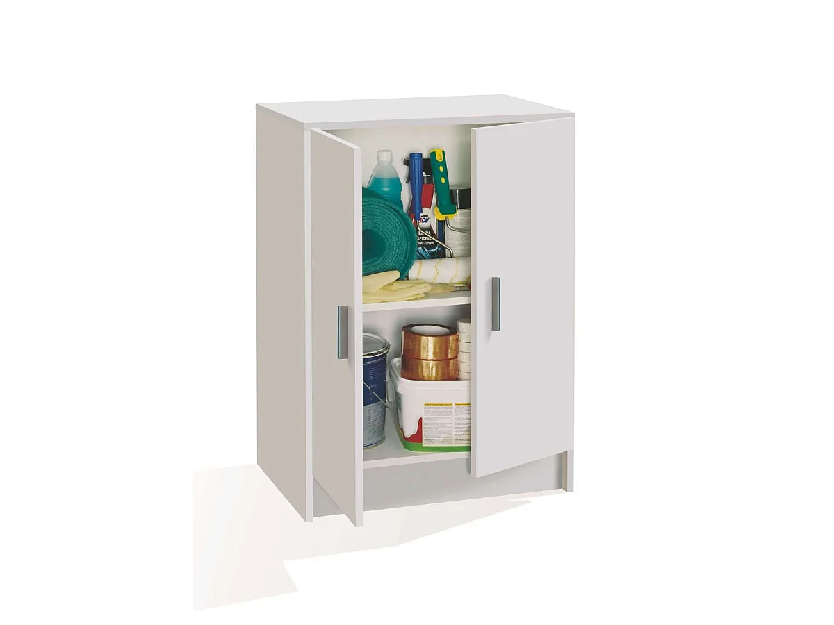Armario multiusos bajo Milán en acabado blanco. 59 cm(ancho) 80 cm(altura) 37 cm(fondo)