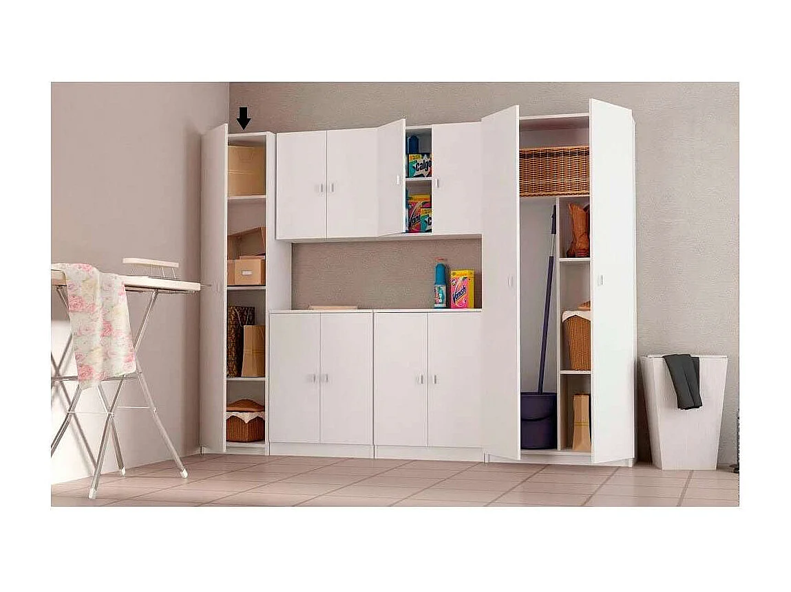 Armario multiusos 1 puerta Marbella en color blanco. 40 cm(ancho) 180 cm(altura) 35.6 cm(f
