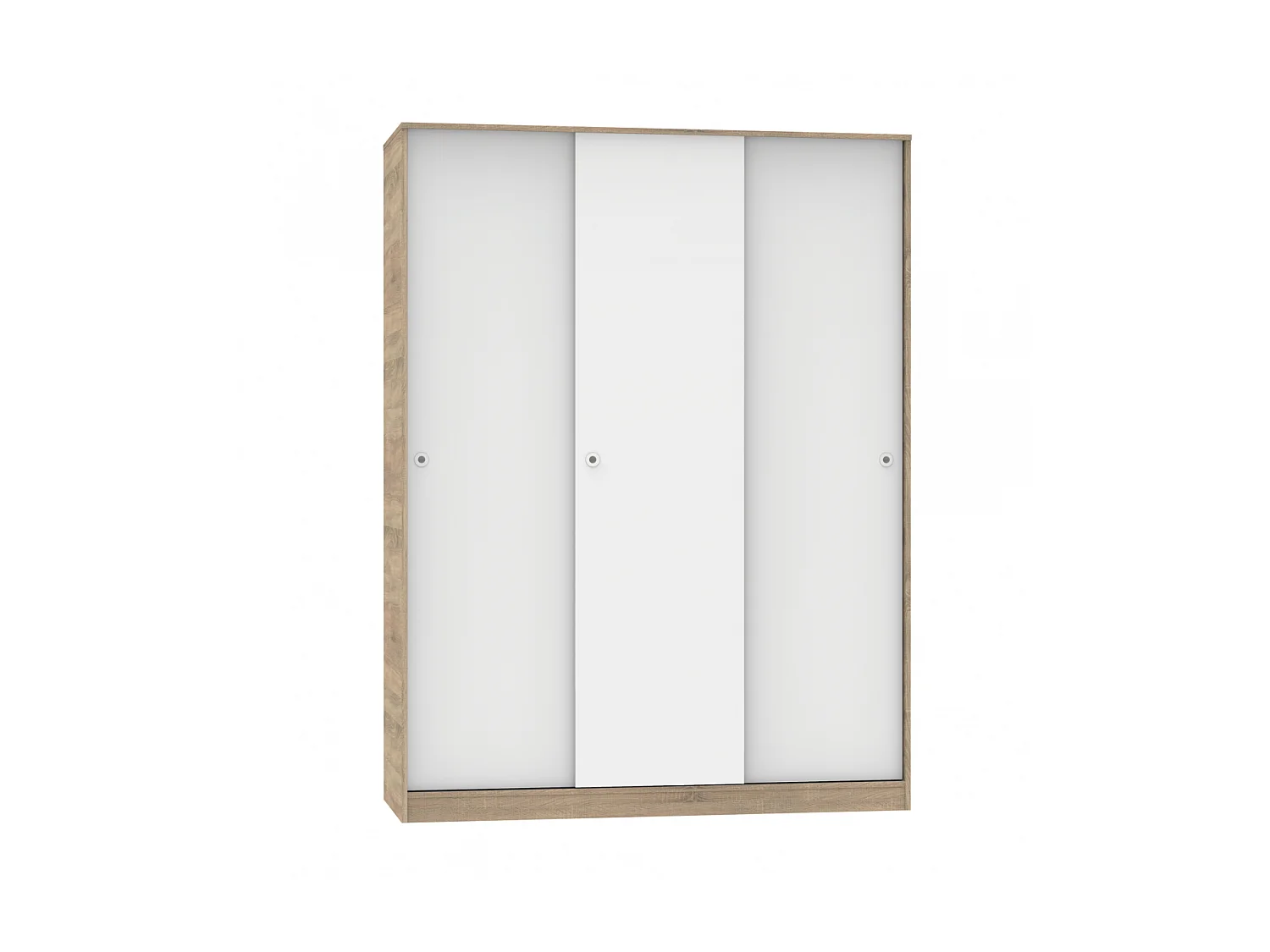 Armario ropero 3 puertas correderas Tibet acabado roble cambrian-blanco, 200 cm(alto)150 c