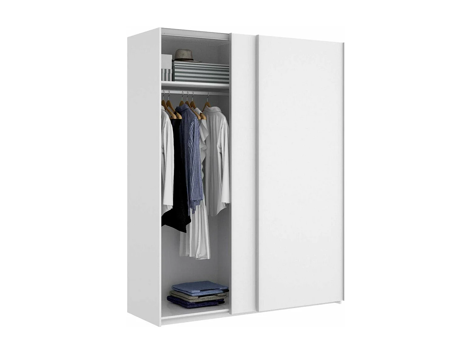 Armario puertas correderas Connor acabado blanco 204 cm(alto)120 cm(ancho)65 cm(largo