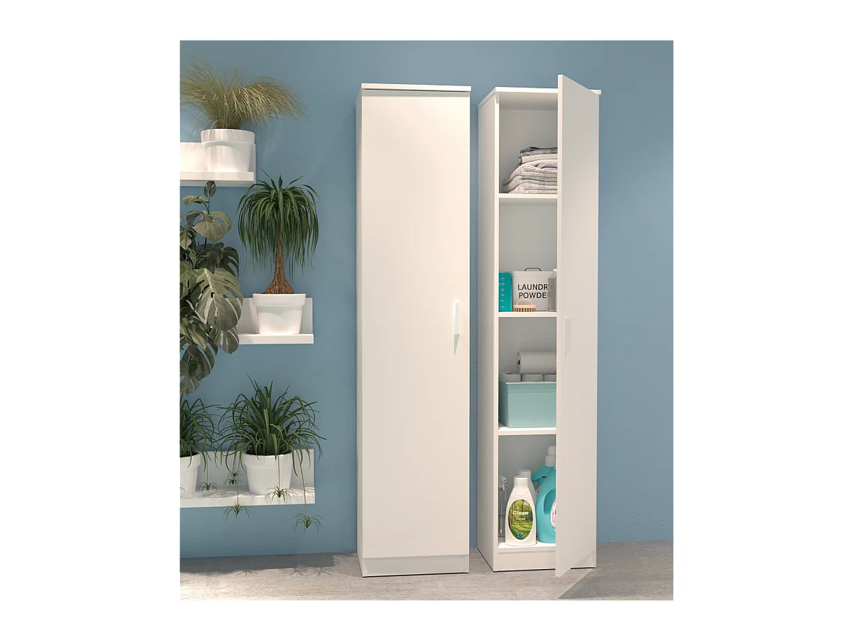 Armario multiusos Tibet acabado blanco mate, 40 cm(ancho) 180 cm(altura) 35 cm(fondo)