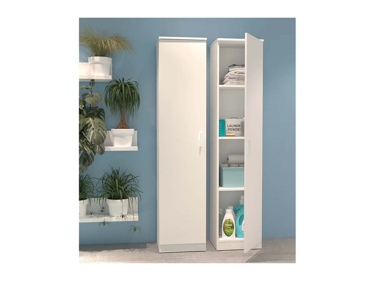 Armario multiusos Tibet acabado blanco mate, 40 cm(ancho) 180 cm(altura) 35 cm(fondo)