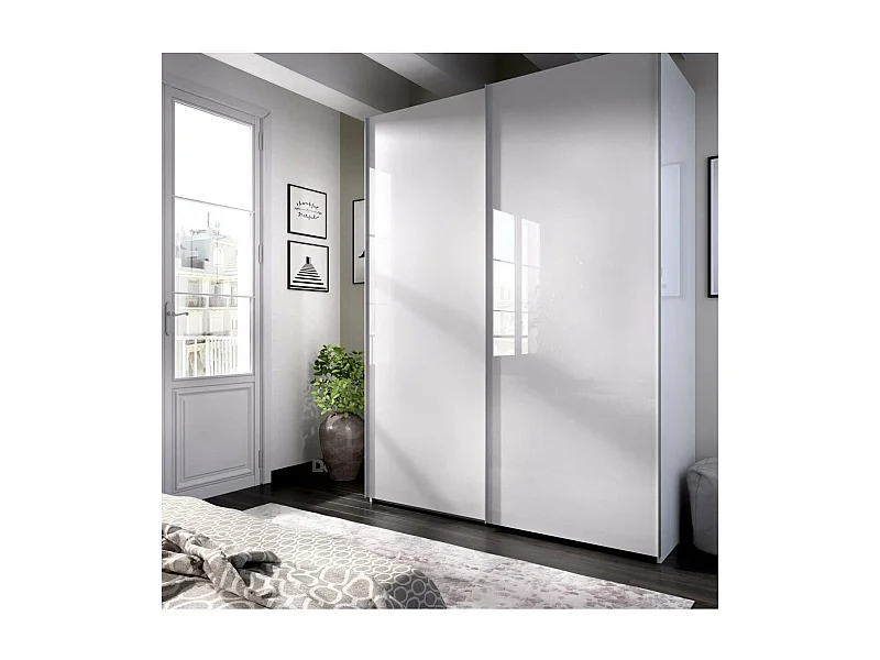 Armario puertas correderas Lupión acabado blanco 204 cm(alto)150 cm(ancho)65 cm(largo