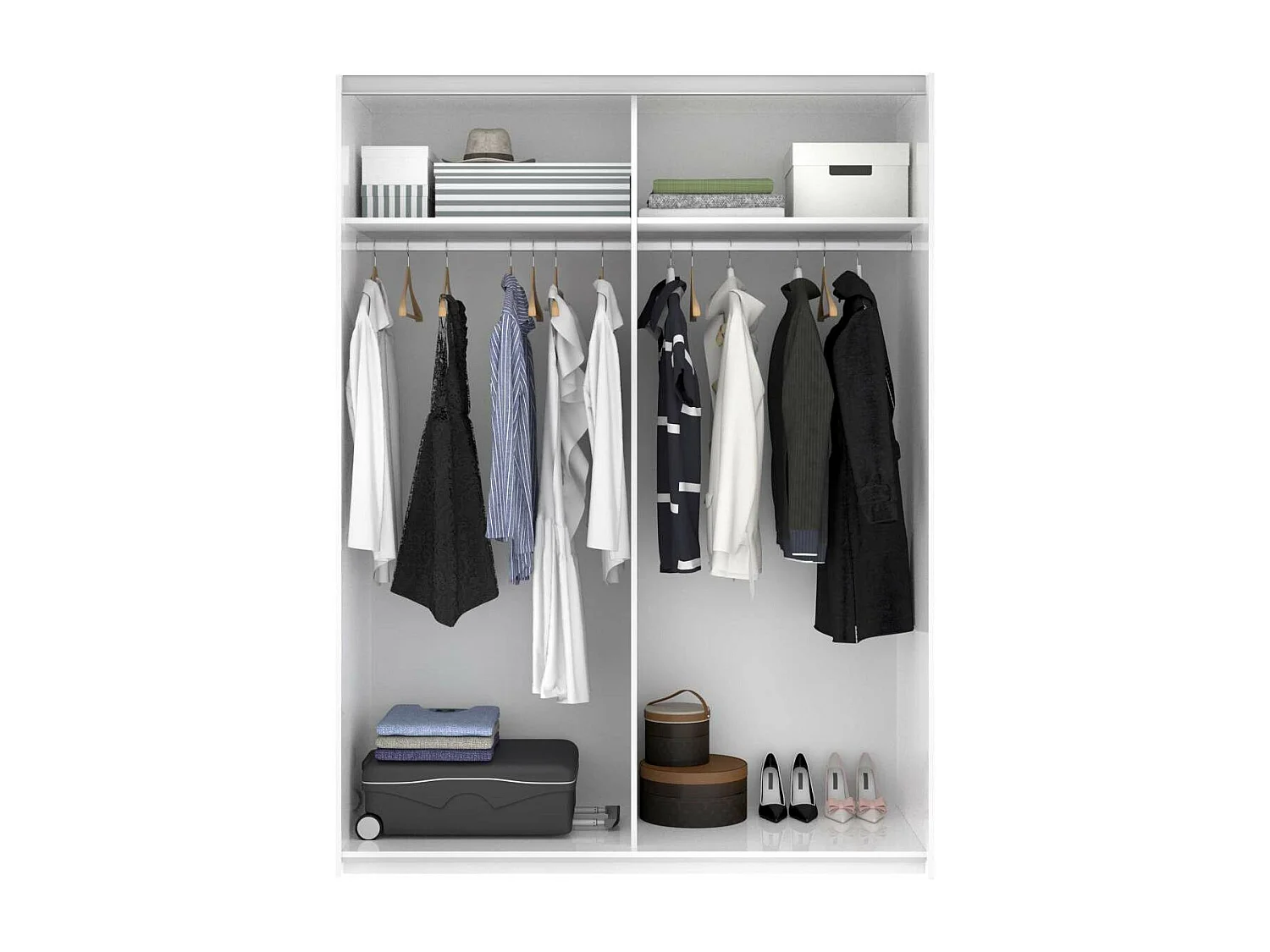 Armario puertas correderas Lupión acabado blanco 204 cm(alto)150 cm(ancho)65 cm(largo