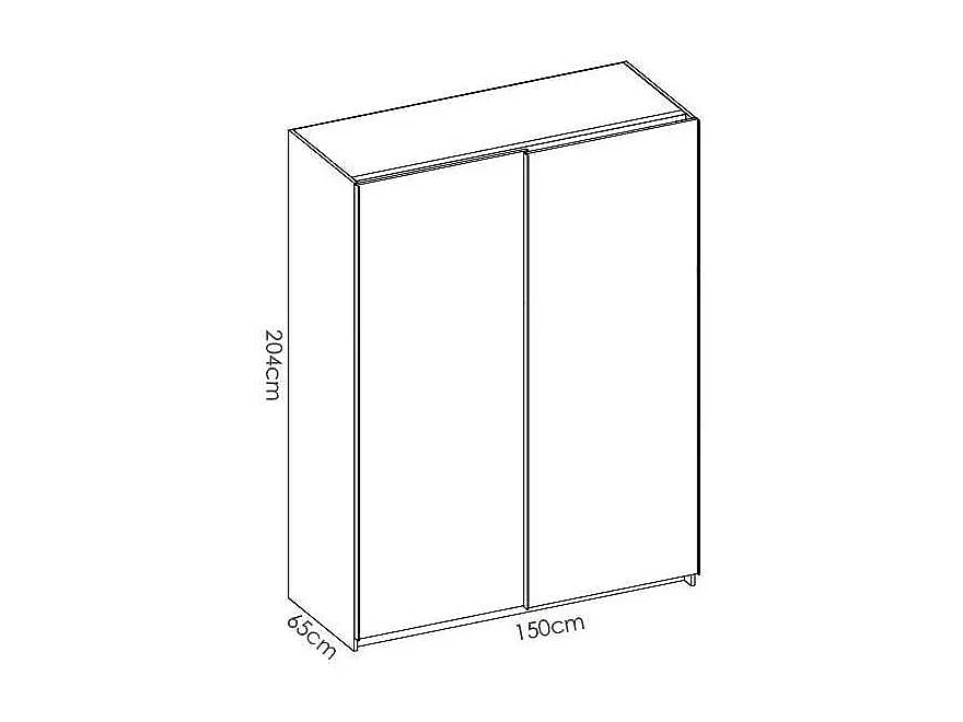 Armario puertas correderas Lupión acabado blanco 204 cm(alto)150 cm(ancho)65 cm(largo