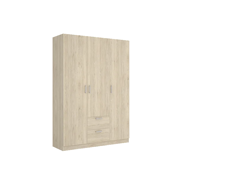 Armario ropero 3 puertas abatibles 2 cajones Huesa en roble natural 215 cm(alto)150 cm(anc
