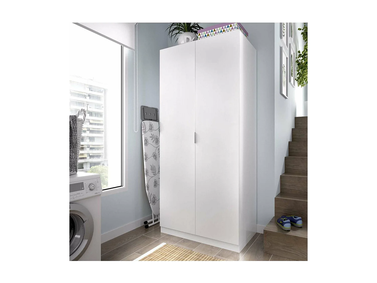 Armario ropero Sabiote con 2 puertas abatibles en blanco 184 cm(alto)81 cm(ancho)52 cm(lar