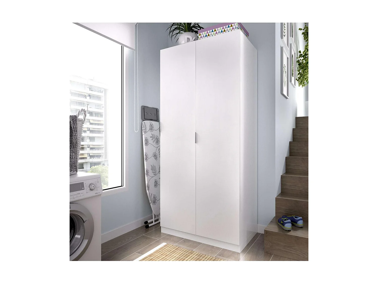 Armario ropero Sabiote con 2 puertas abatibles en blanco 184 cm(alto)81 cm(ancho)52 cm(lar