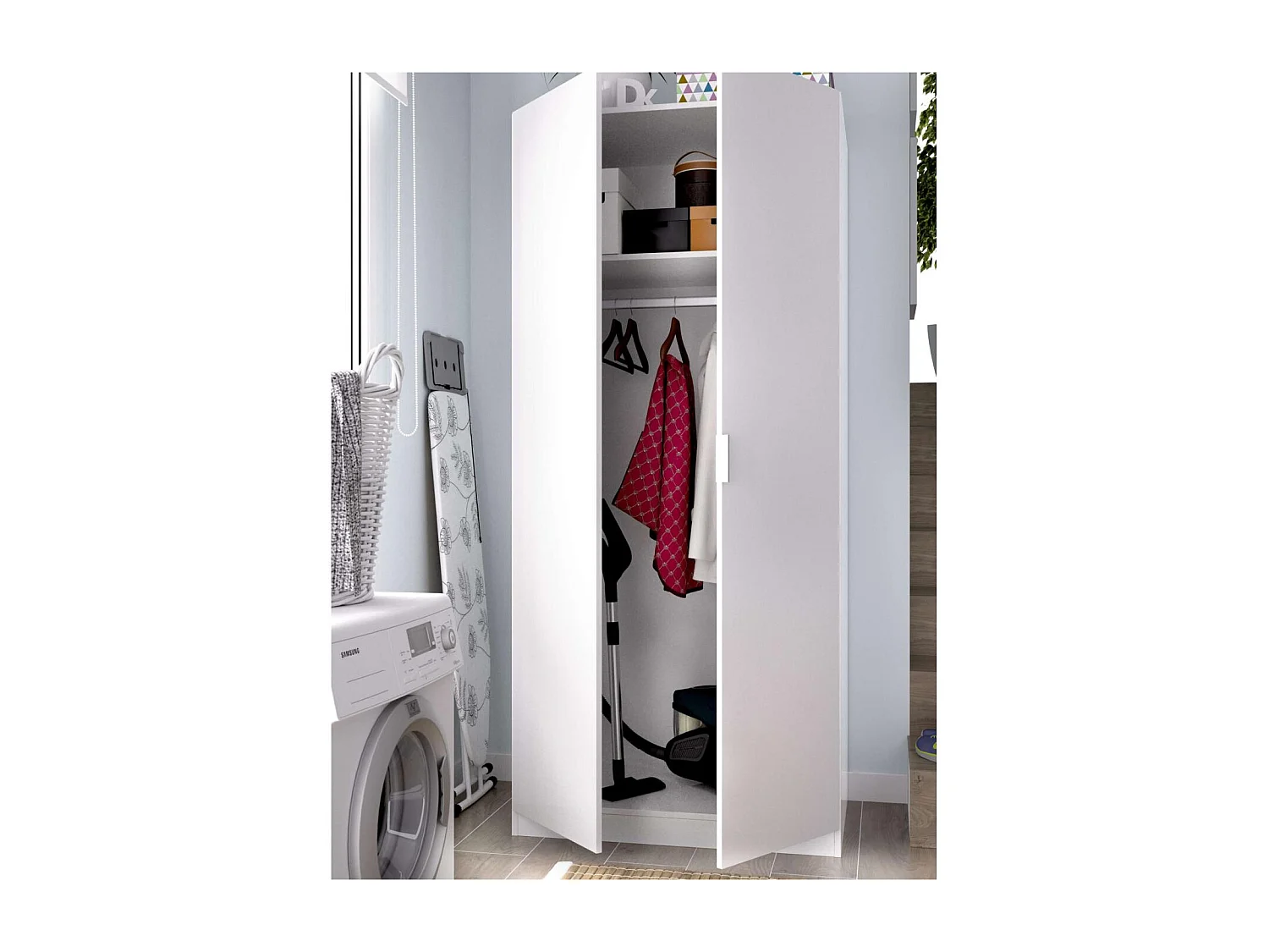 Armario ropero Sabiote con 2 puertas abatibles en blanco 184 cm(alto)81 cm(ancho)52 cm(lar