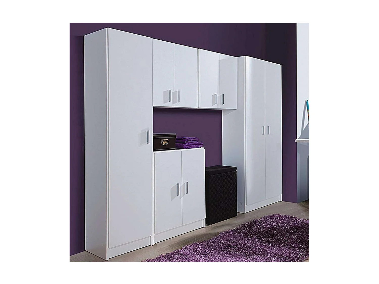 Armario multiusos Milán en blanco, 37.2 cm(ancho) 180 cm(altura) 37 cm(fondo)