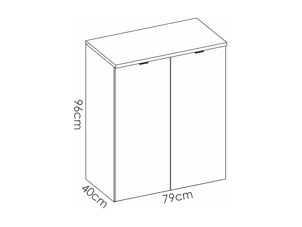 Armario bajo 2 puertas abatibles Santa Elena en acabado blanco brillo 79 cm(ancho) 96 cm(a