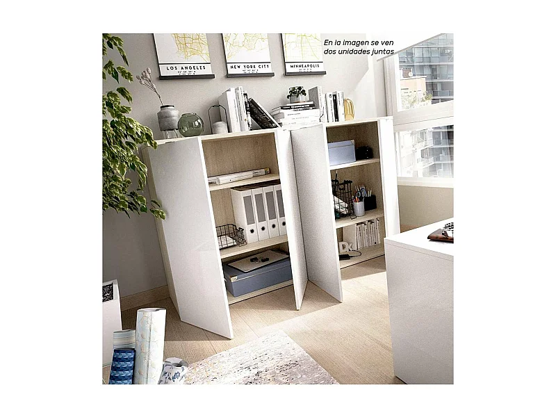 Armario bajo 2 puertas abatibles Santa Elena en acabado blanco brillo 79 cm(ancho) 96 cm(a