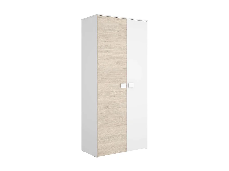 Armario ropero 2 puertas abatibles Santisteban blanco/natural, 205 cm(alto) 90 cm(ancho) 5