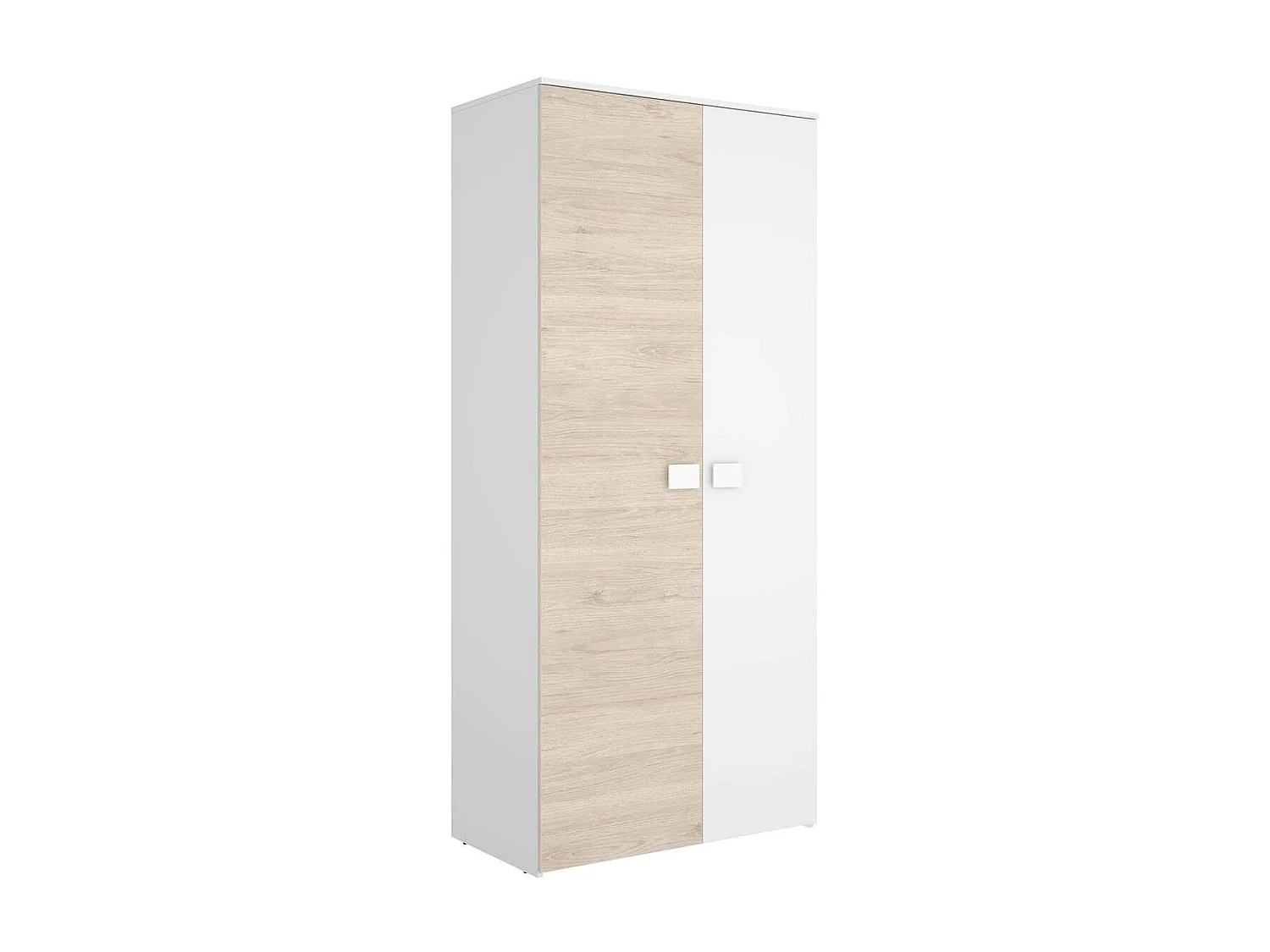Armario ropero 2 puertas abatibles Santisteban blanco/natural, 205 cm(alto) 90 cm(ancho) 5