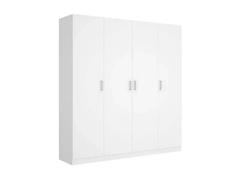 Armario ropero en blanco 4 puertas abatibles Huesa 215 cm(alto)200 cm(ancho)52 cm(fondo)