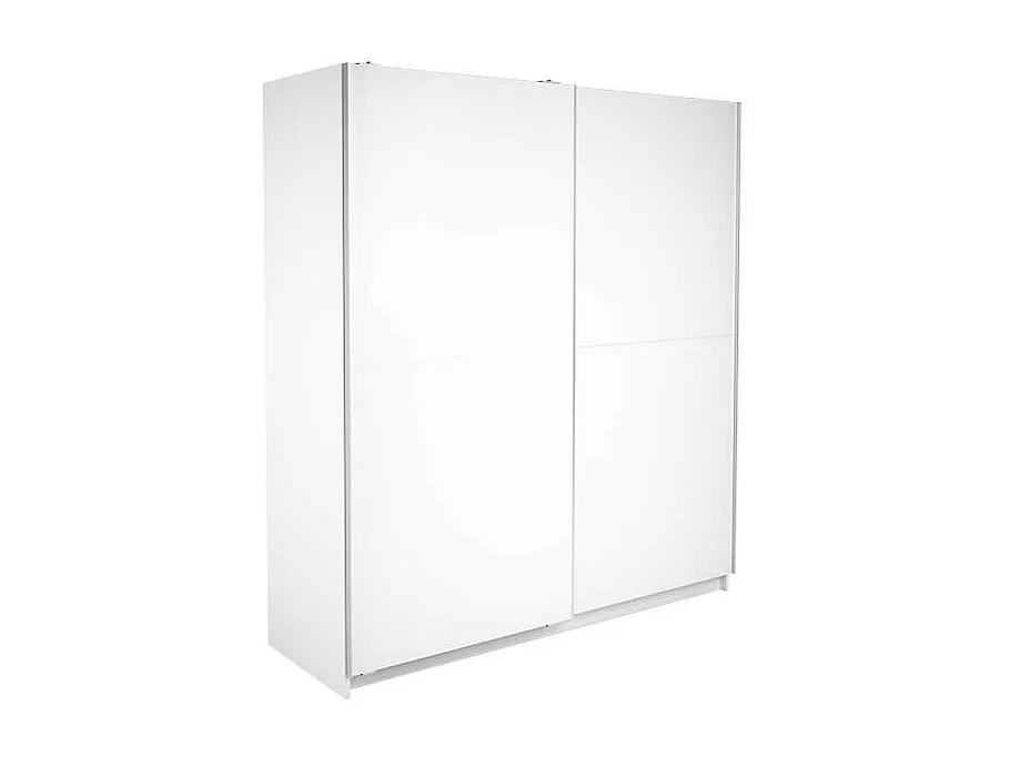Armario 2 puertas correderas acabado en blanco poro, 200 cm(alto)180 cm(ancho)60 cm(fondo)