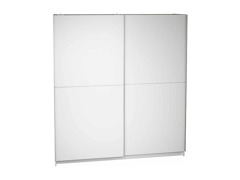 Armario 2 puertas correderas acabado en blanco poro, 200 cm(alto)180 cm(ancho)60 cm(fondo)