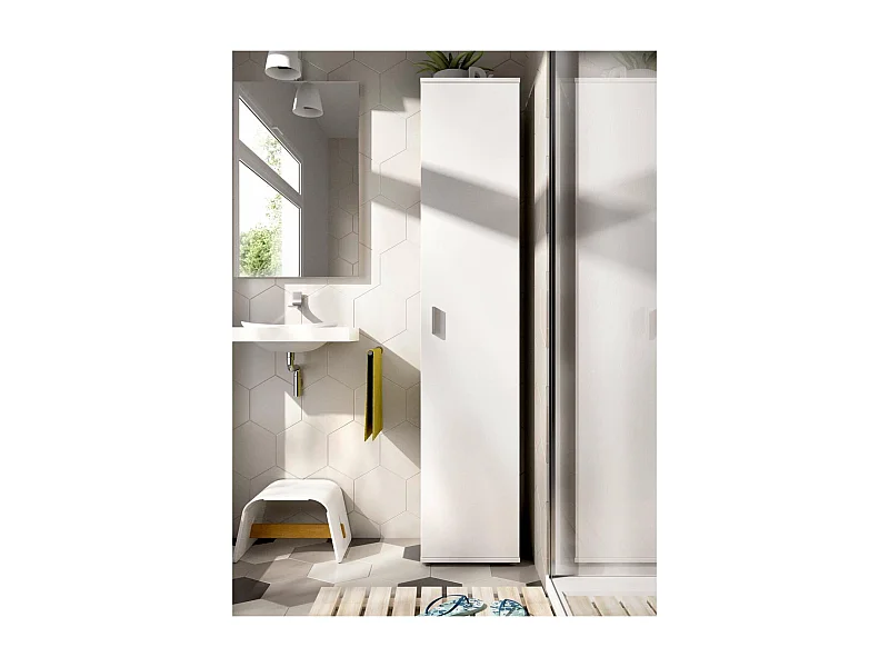 Armario multiusos Luna en acabado blanco multiusos 1 puerta 39 cm(ancho) 190 cm(altura) 35