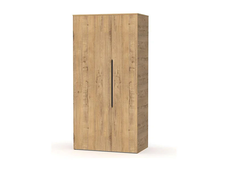 Armario ropero 2 puertas abatibles Noa acabado roble gold, 100cm(ancho) 200cm(altura) 57cm