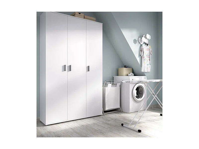 Armario multiusos Luna en acabado blanco 3 puertas 116 cm(ancho) 190 cm(altura) 35 cm(fond
