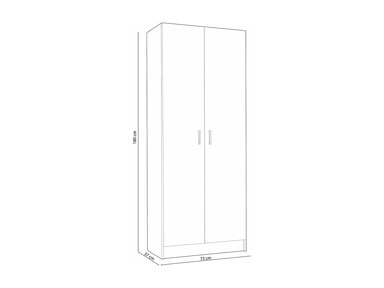 Armario escobero Milan en acabado blanco 2 puertas 73 cm(ancho) 180 cm(altura) 37 cm(fondo