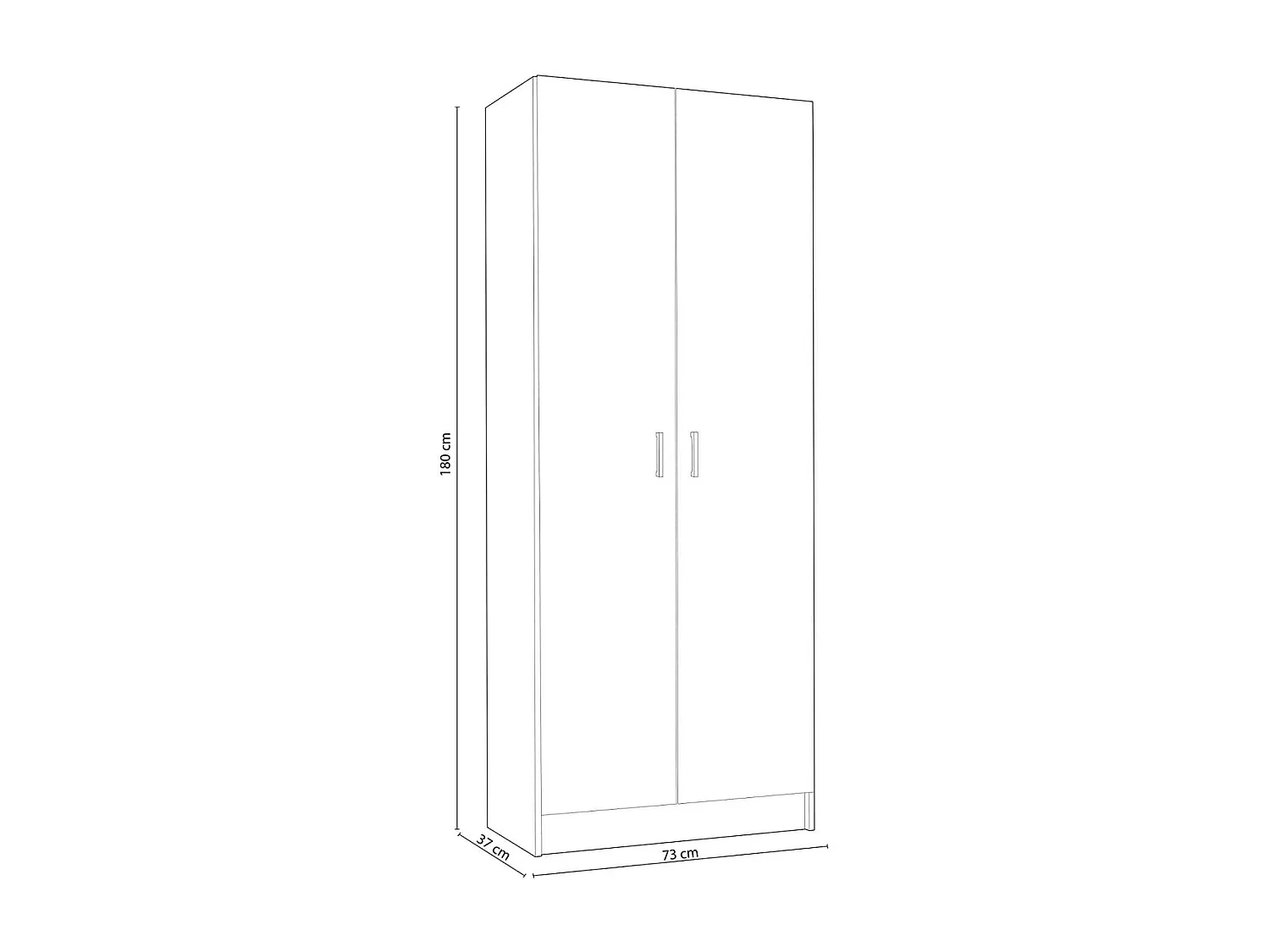 Armario escobero Milan en acabado blanco 2 puertas 73 cm(ancho) 180 cm(altura) 37 cm(fondo