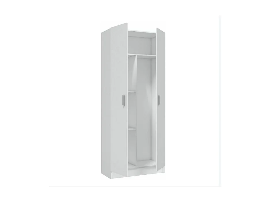 Armario escobero Milan en acabado blanco 2 puertas 73 cm(ancho) 180 cm(altura) 37 cm(fondo