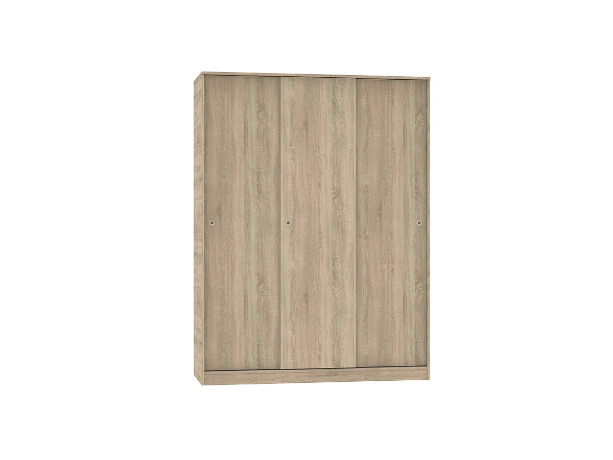 Armario ropero 3 puertas correderas Tibet acabado roble cambrian, 200 cm(alto)150 cm(ancho